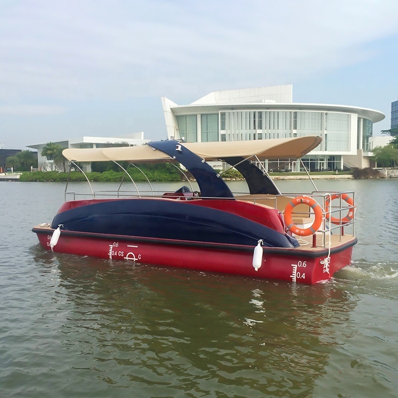 High Quality 27 Feet 8.18m Electric Catamaran Sightseeing  Fiberglass Boat Luxury Yacht For Sale