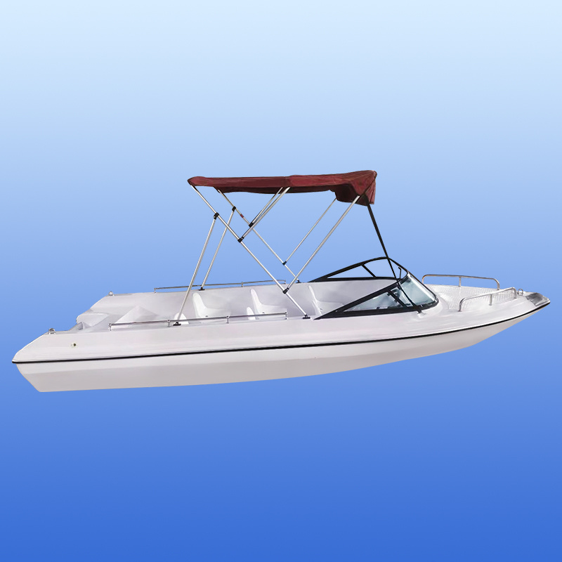 Factory Price 6-8 Persons Fishing Fiberglass Boat Attractive Gasoline Strong Power Boat Soft Sofa Comfortable Leisure Boat