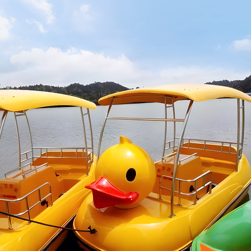 Wholesale Factory Nice Price Big Yellow Duck  Leisure Fiberglass Pedal Boats for Sale