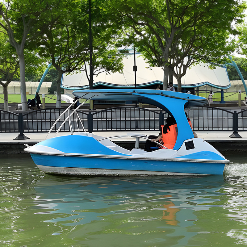 Wholesale Water Park Funny Fiberglass Jet Pedal Boat Floating Colorful Boat Water Electric Paddle Boat for Sale