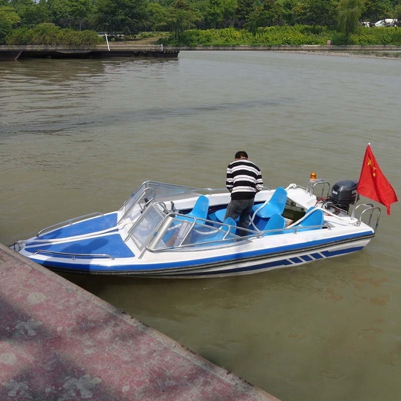 Cheap Freshwater 8 Passengers Fishing Boats High Quality Fiberglass Leisure Speed Boat Yacht For Sale