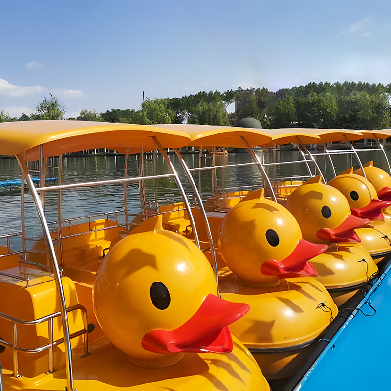 Wholesale Factory Nice Price Big Yellow Duck  Leisure Fiberglass Pedal Boats for Sale