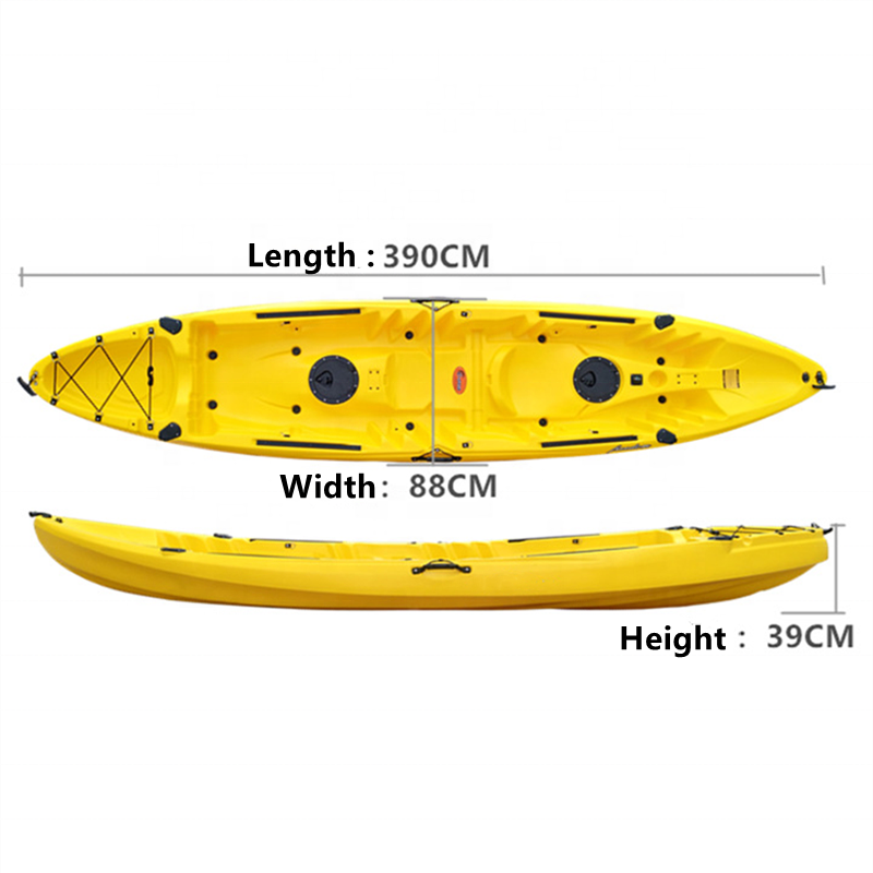 Competitive Price Unbreakable Kayak Good Performance LLDPE Plastic Kayak Recreational for Three Persons