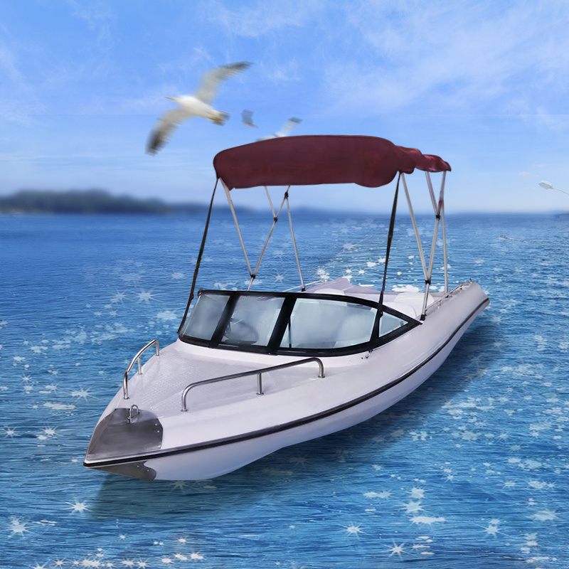 Factory Price 6-8 Persons Fishing Fiberglass Boat Attractive Gasoline Strong Power Boat Soft Sofa Comfortable Leisure Boat