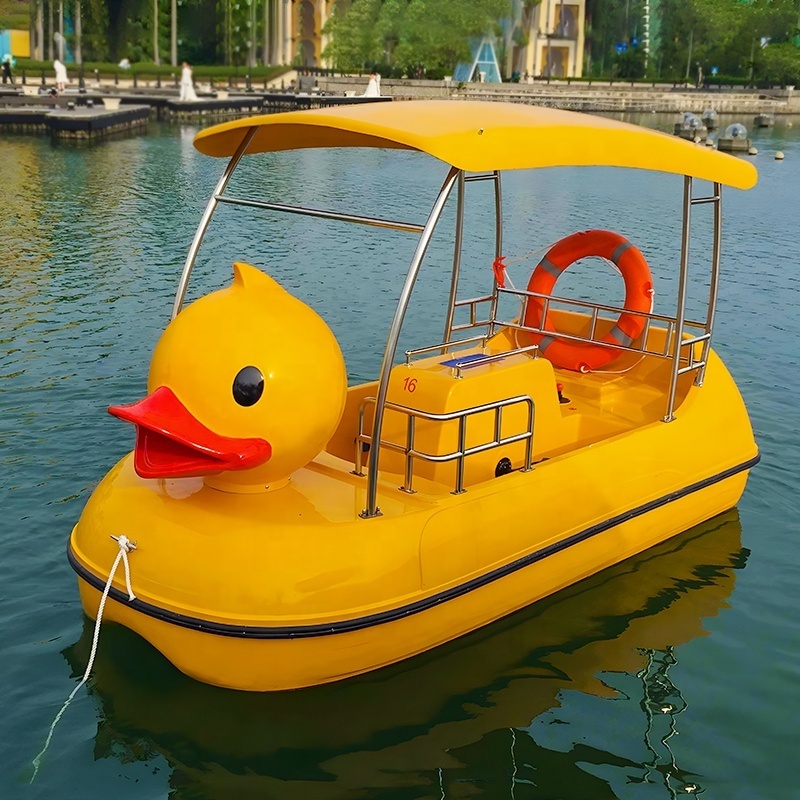 Wholesale Factory Nice Price Big Yellow Duck  Leisure Fiberglass Pedal Boats for Sale