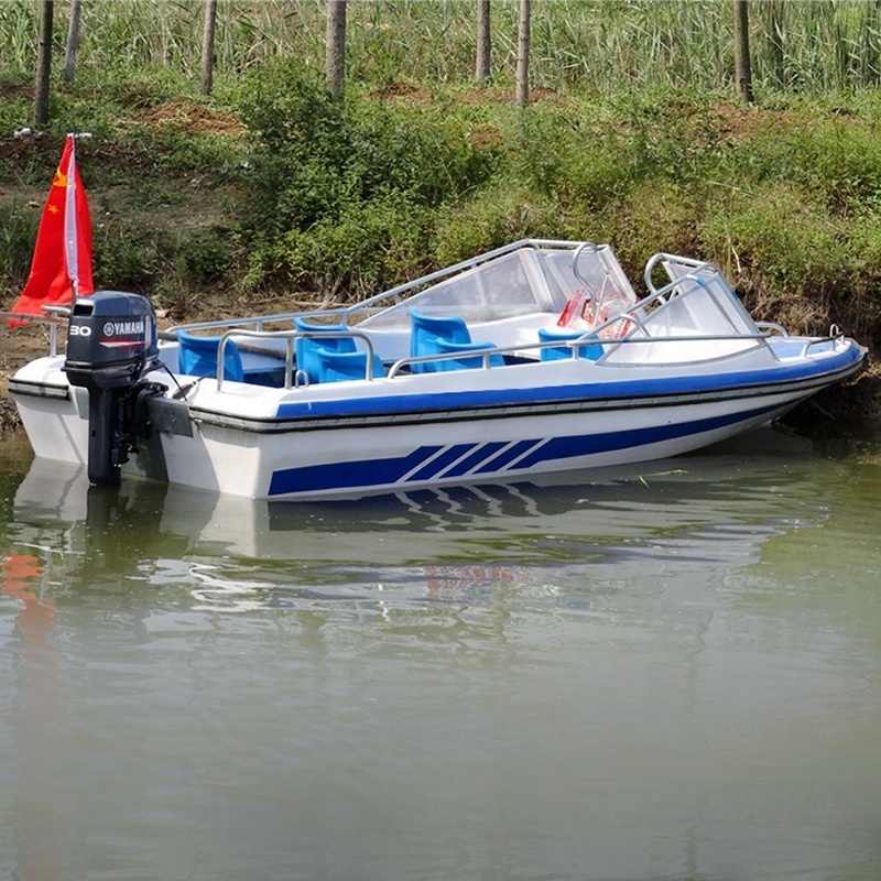 Cheap Freshwater 8 Passengers Fishing Boats High Quality Fiberglass Leisure Speed Boat Yacht For Sale