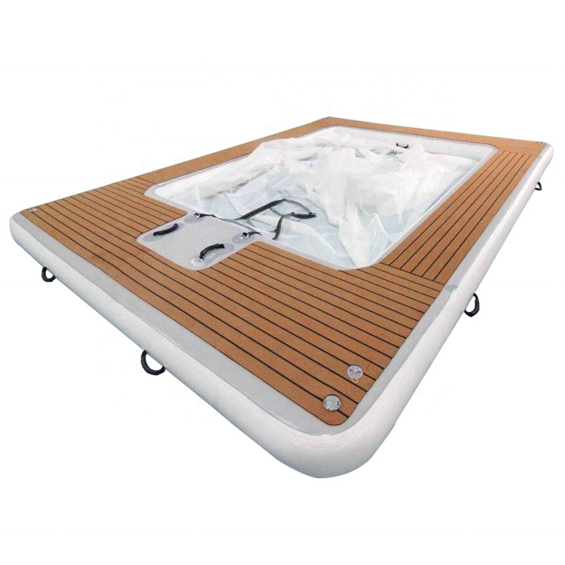 Top Quality Anti Jellyfish Inflatable Yacht Slide Dock Platform Floating Sea Swimming Pool for Boat or Yacht