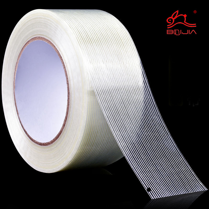 Custom Alkali resistant flame retardant cross filament adhesive tape jumbo roll mono filament tape