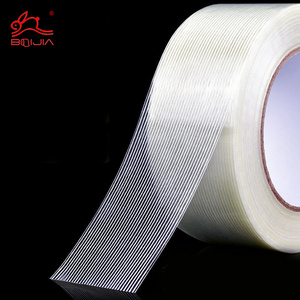 Custom Alkali resistant flame retardant cross filament adhesive tape jumbo roll mono filament tape