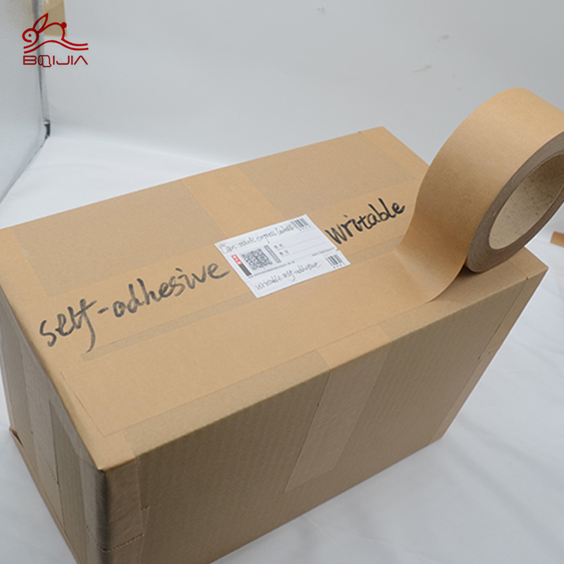 Baijin wholesale print Water activated reinforced kraft paper box tape self adhesive