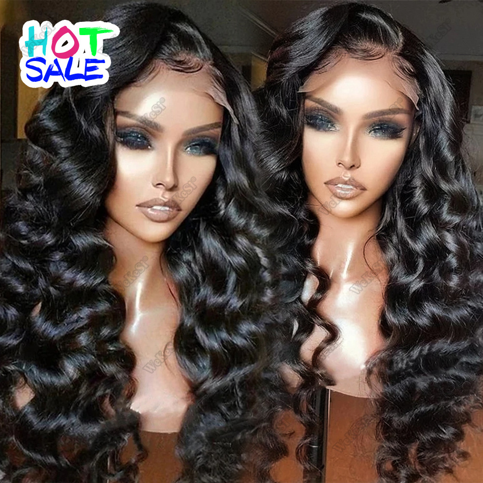 Long Preplucked Glueless Loose Deep Wave Lace Front Wig For Black Women With Baby Hair