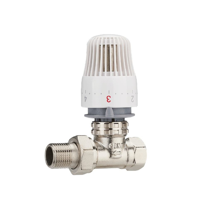 Nickel Plated Finishing Straight style Thermostatic Mixing Valve Radiator Heater Valve set