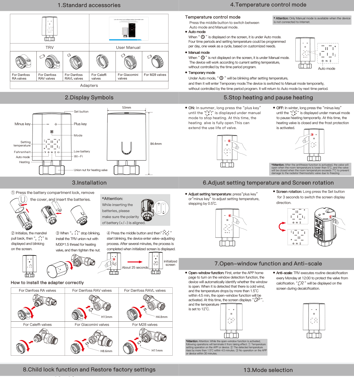 Tuya smart home zigbee trv NTC Sensor Support smart wireless zigbee wifi thermostatic radiator valves