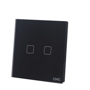 EU Standard 2 Gang Led With Cover Light Glass Touch Wall Switch