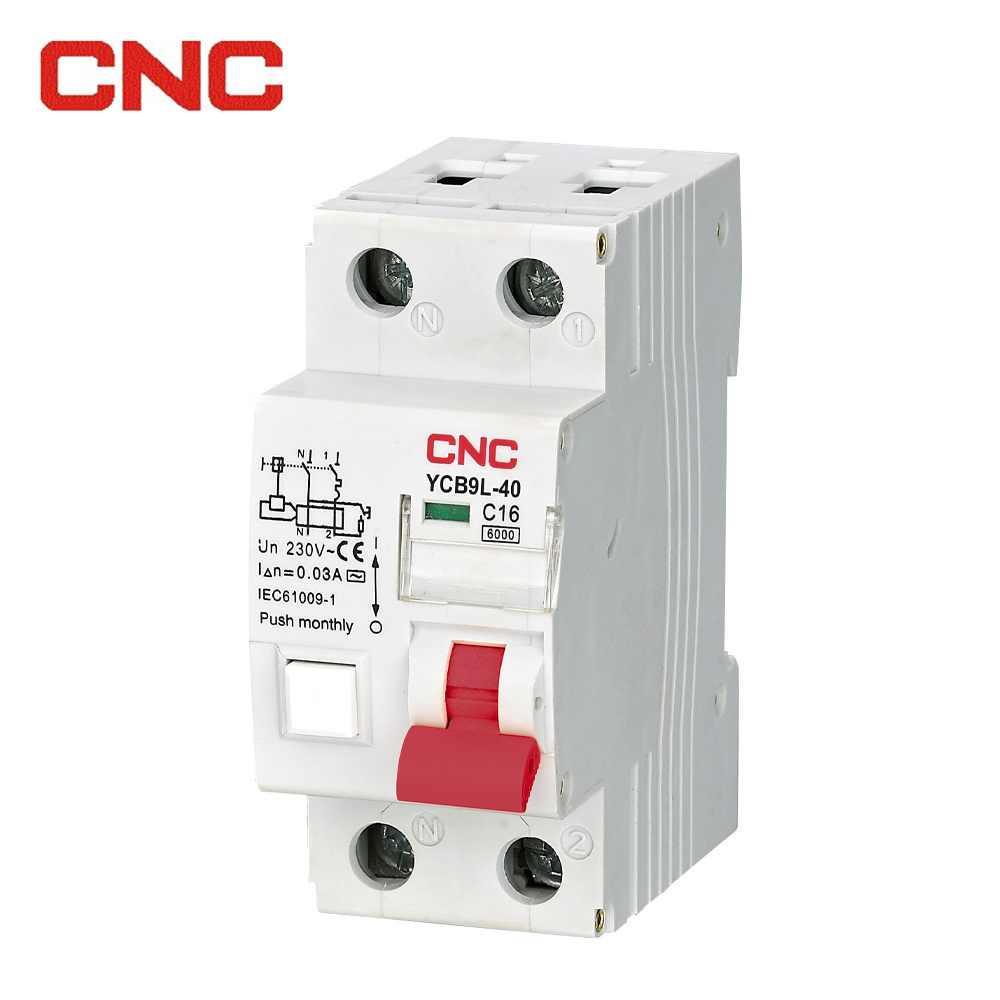 CNC Electric Electromagnetic Type residual current circuit breaker with overload protection RCBO 30mA 100mA 300mA