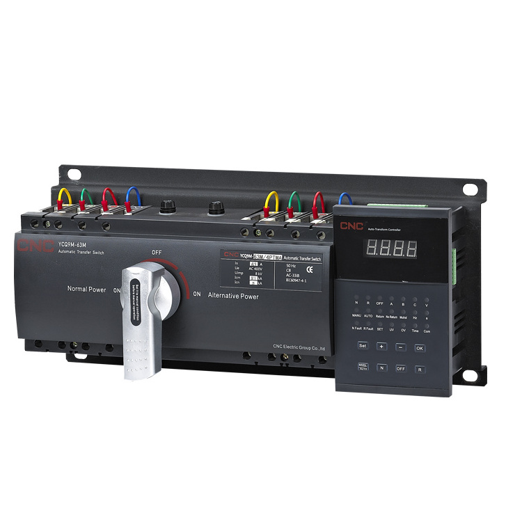 CNC Integrated/Split Type  ATS ON OFF Switch 63A 125A 250A 400A 630A 3P/4P Automatic Transfer Switch With Remote Control RS485