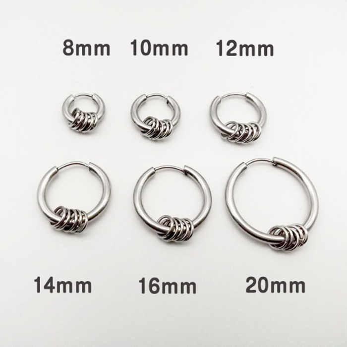 Fashion Trendy Korean Punk Style Huggie Hoop Earring Stainless Steel Piercing men Earrings for men