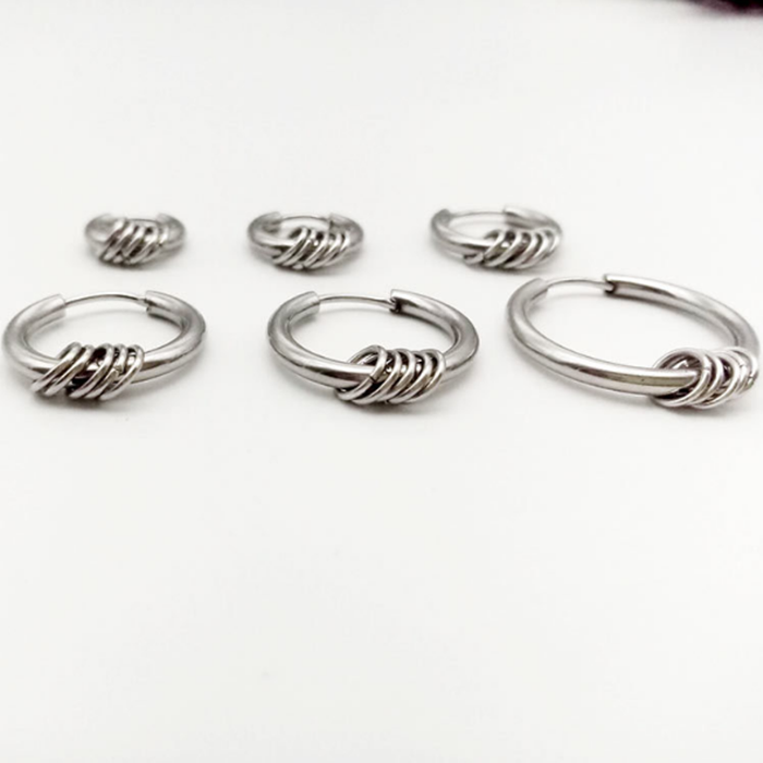 Fashion Trendy Korean Punk Style Huggie Hoop Earring Stainless Steel Piercing men Earrings for men