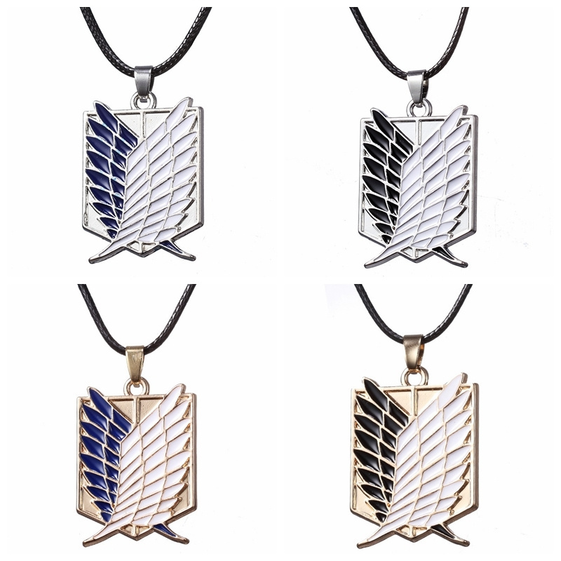 New Anime Attack On Titan Necklace Wings of Liberty Freedom Scouting Legion Eren Women Men  Necklaces Fashion Choker Jewelry