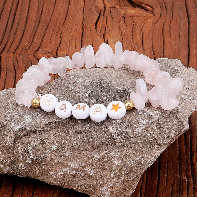 Personalised Crystal Bracelet Jewellery   Letter Beads Rose Quartz Green Aventurine Natural Amazonite Pink Magnesit Snow Quartz