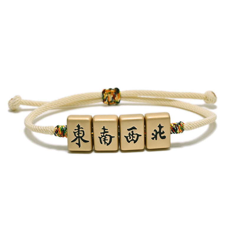 Handmade Hot Fashion Lucky Elastic White Mahjong Bracelet Custom Wholesale Bracelet Chinese Style