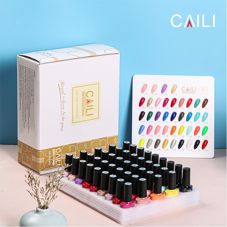 CAILI Nail Polish Gel Factory 40 Colors Nail Art Paint Gel Polish Manicure Soak Off Permanent gel nail kit