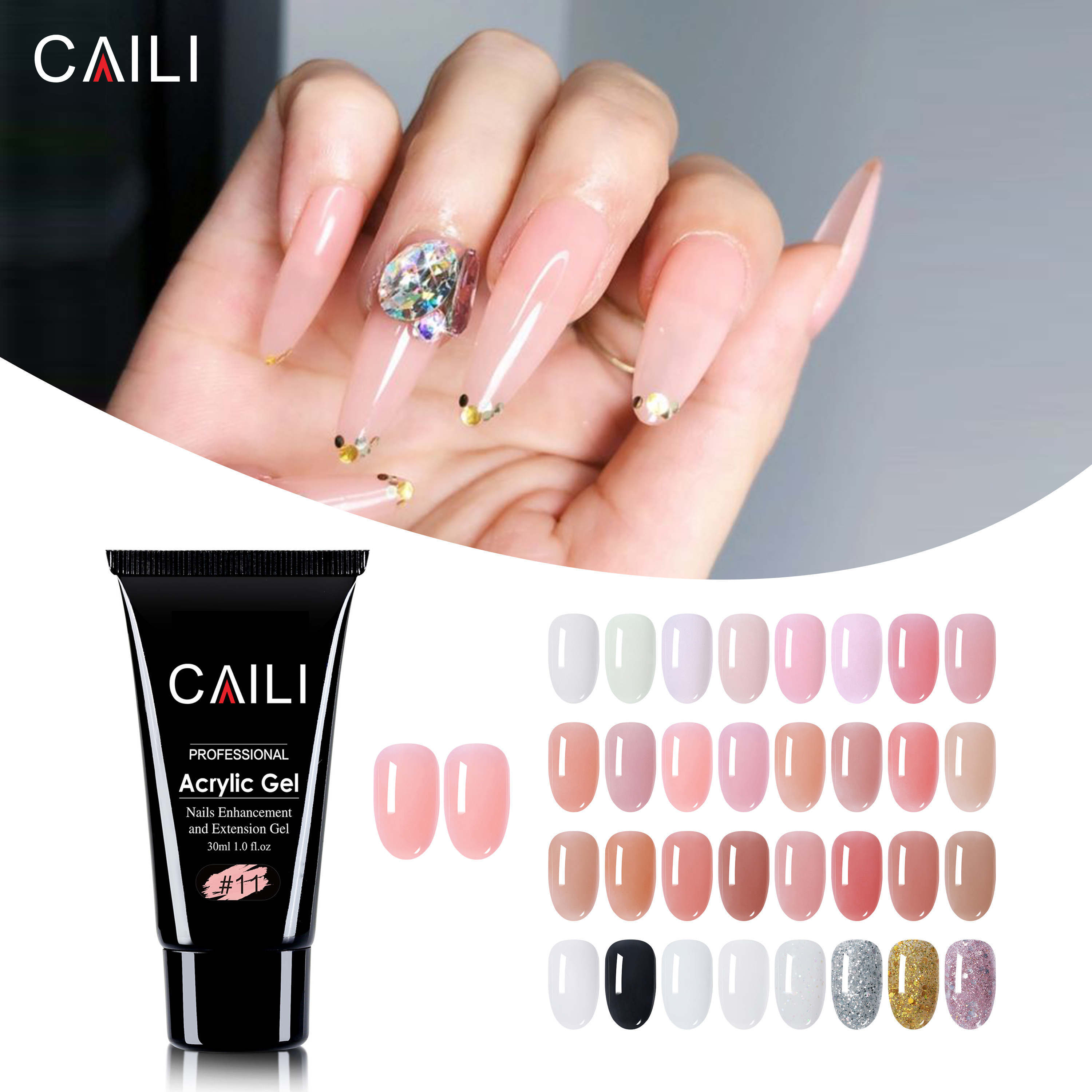 Caili High Demand Nail Beauty Products 30Ml Acrylic Milky Nail Extension Gel Glue