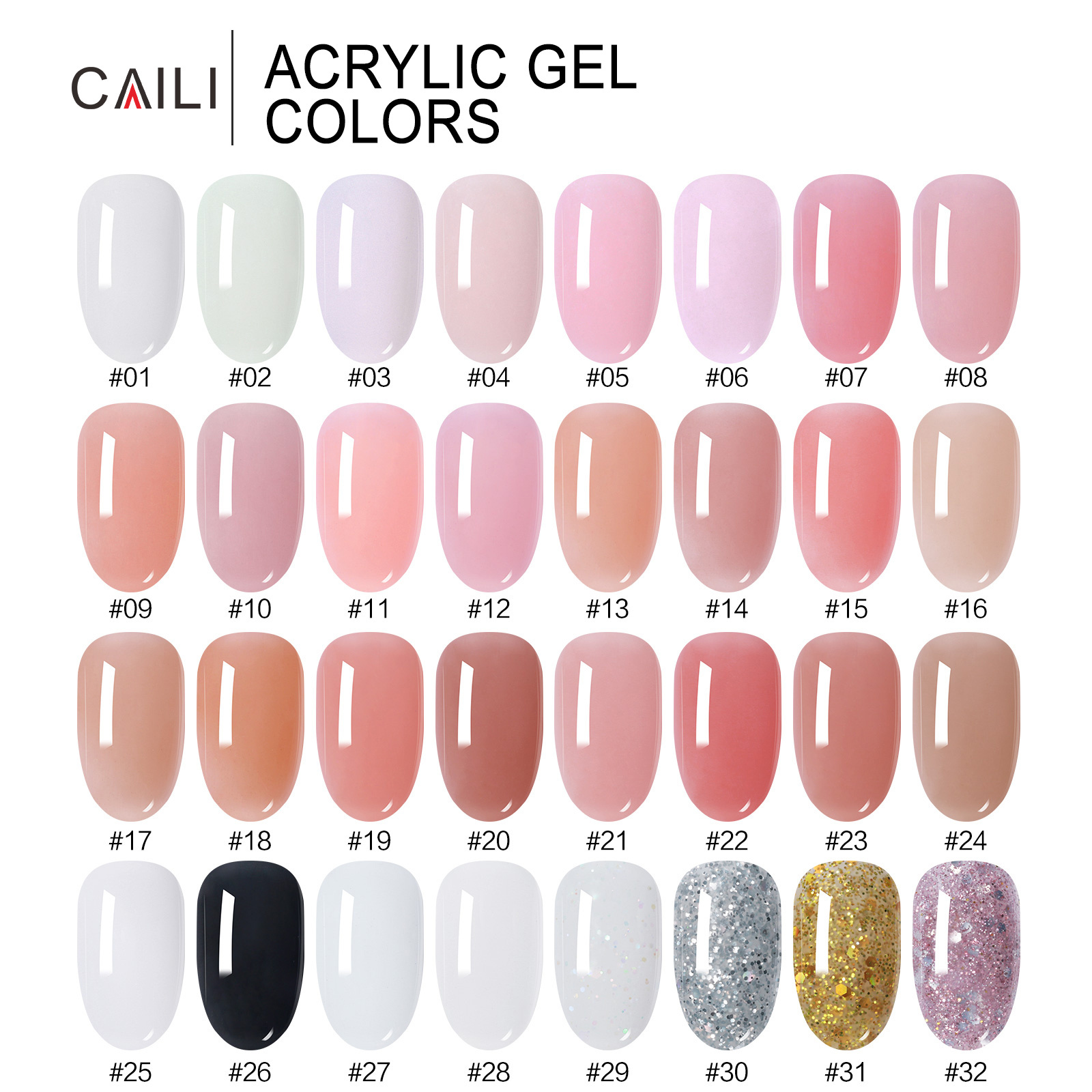 Caili High Demand Nail Beauty Products 30Ml Acrylic Milky Nail Extension Gel Glue