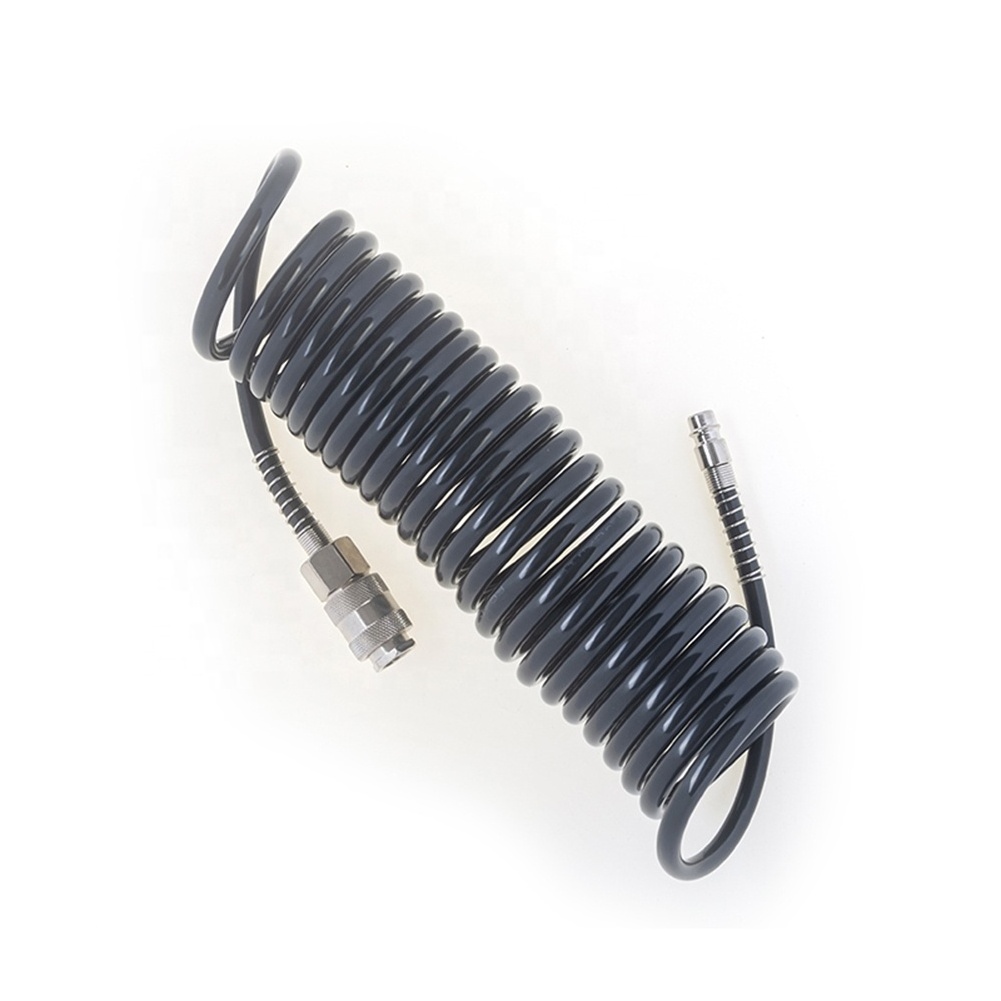 5*8 Polyurethane Recoil Air Hose With Air Fittings Connector Lightweight Pu Air Compressor tube Pneumatic Spring Spiral Hose