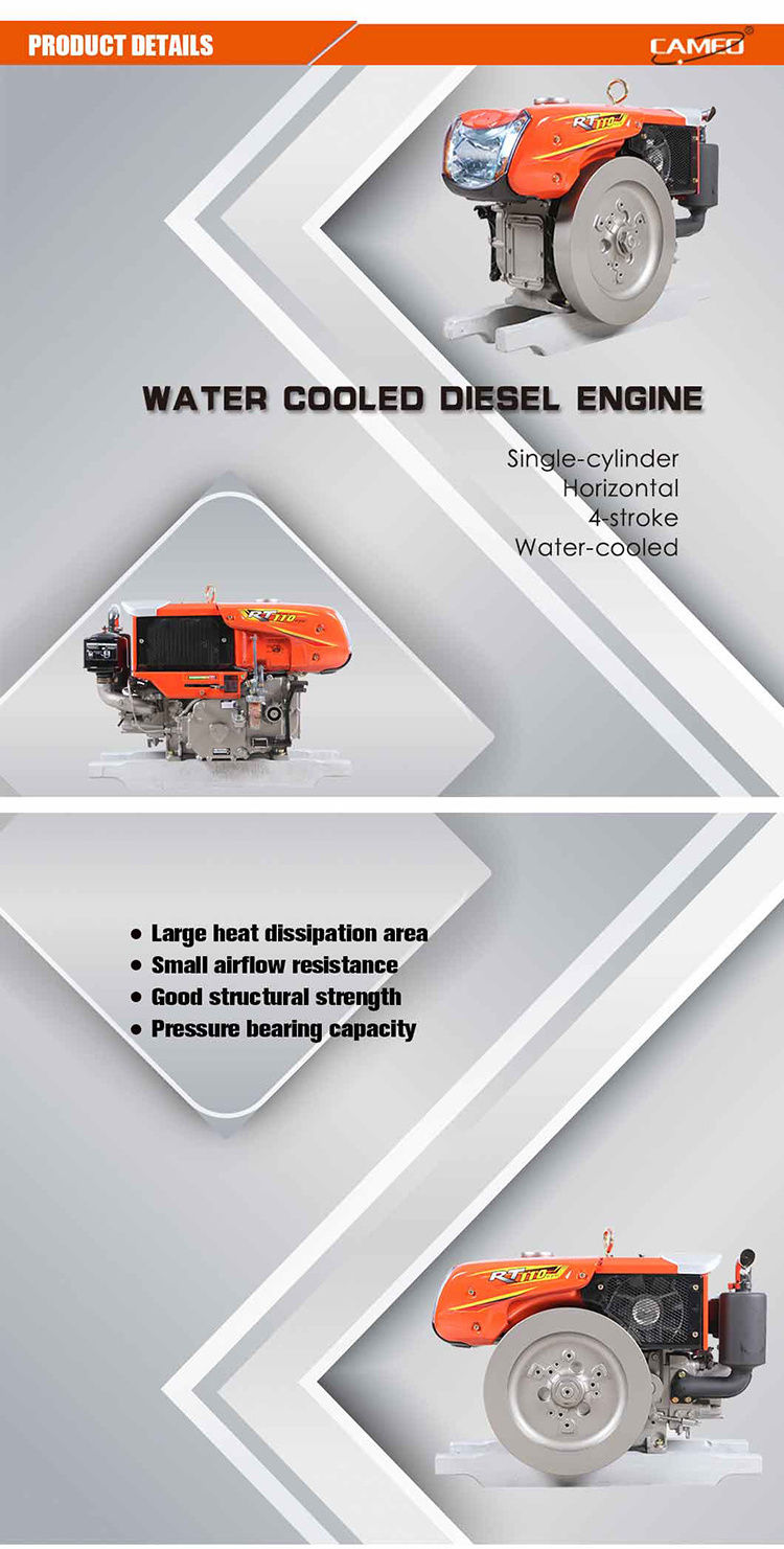 Rt110 10HP Kubota Type Water Cooled Diesel Engine 598cc Single Cylinder Diesel Engine for Farm