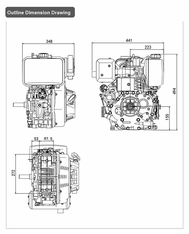 Factory price air cooled diesel engine 3 13 15 16 17 hp Single cylinder diesel engine