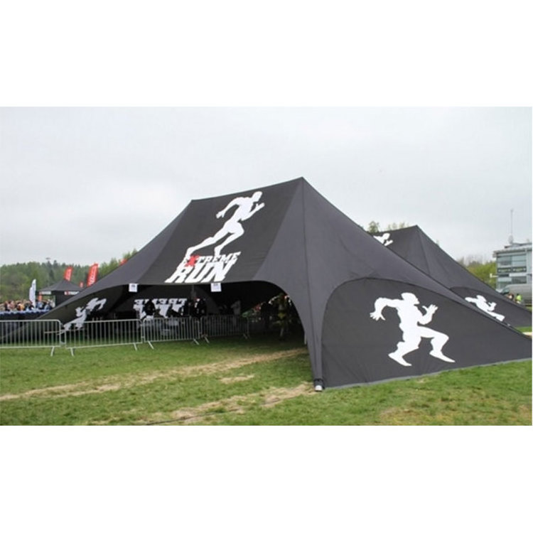 Customize 600D Polyester Twin Black Star Shaped Shade Party Canopy Tent