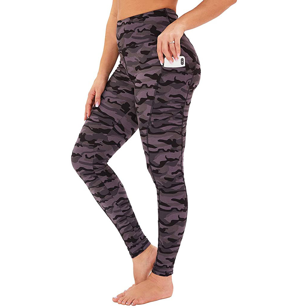 Leggings Printed Sport Gym Fitness Workout Pants Women High Waisted Leggings 4 Way Stretch Tummy Control Yoga Pants with Pockets