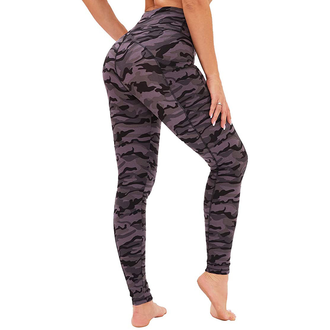 Leggings Printed Sport Gym Fitness Workout Pants Women High Waisted Leggings 4 Way Stretch Tummy Control Yoga Pants with Pockets