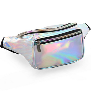 Wholesale Manufacturer Holographic Rave Gold Sliver Retro Fanny Pack For Festival Women Girls Cute Fashion Waist Bag Belt Bags