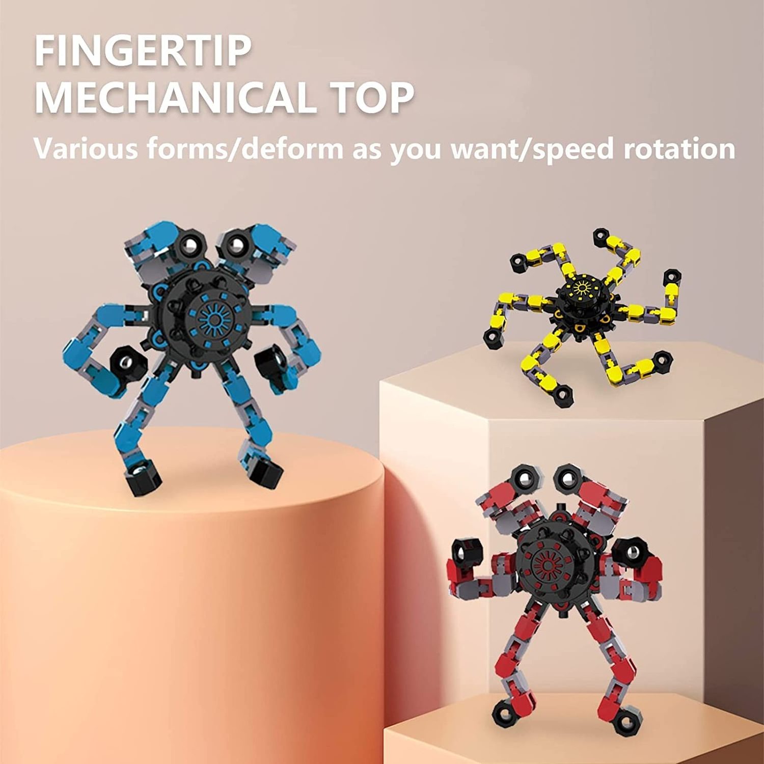 AMZ Hot Robot Toy DIY Deformation Robot Deformed Mechanical Spiral Twister Fingertip Decompression transformable spinner