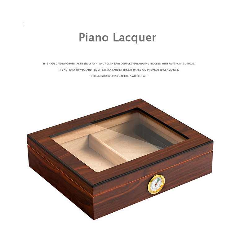 Cigar storage wooden box black walnut wood grain Cuban capacity cedar wood moisturizing thermostatic cigar collection box