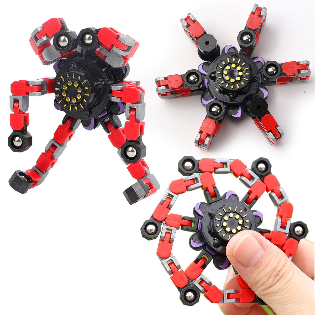 AMZ Hot Robot Toy DIY Deformation Robot Deformed Mechanical Spiral Twister Fingertip Decompression transformable spinner