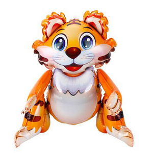 New Arrival Custom Animal Foil Balloon Big Movable Limbs Hot Sale Inflatable Foil Balloon tiger Cartoon Balloon