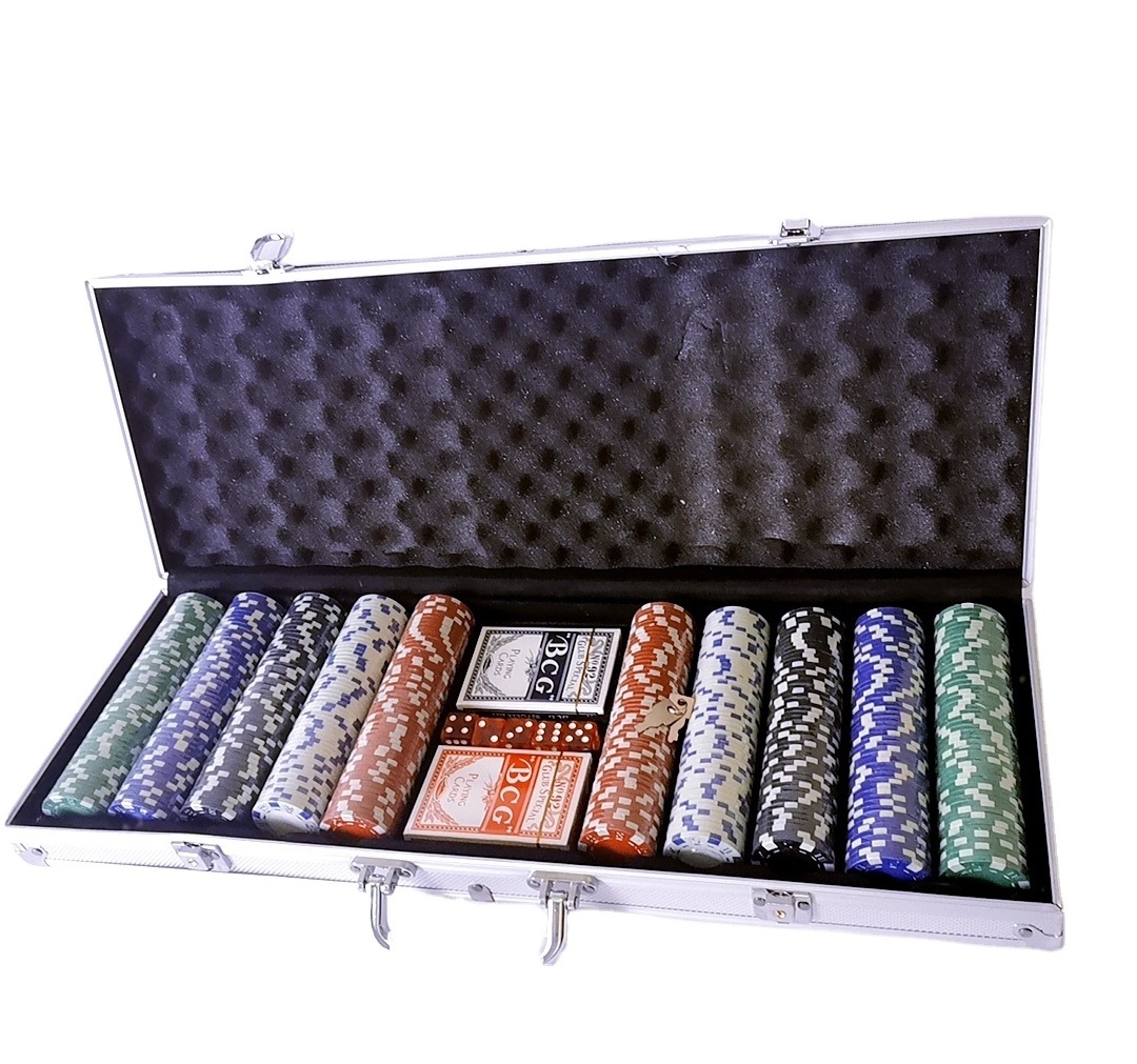 Wholesale Customized logo cheap Aluminum 500 Poker Chip Case set poker chips