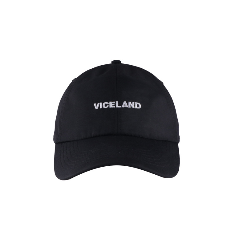 Custom High Quality Fashion Men Plastic Snap Black Polyester Baseball Caps