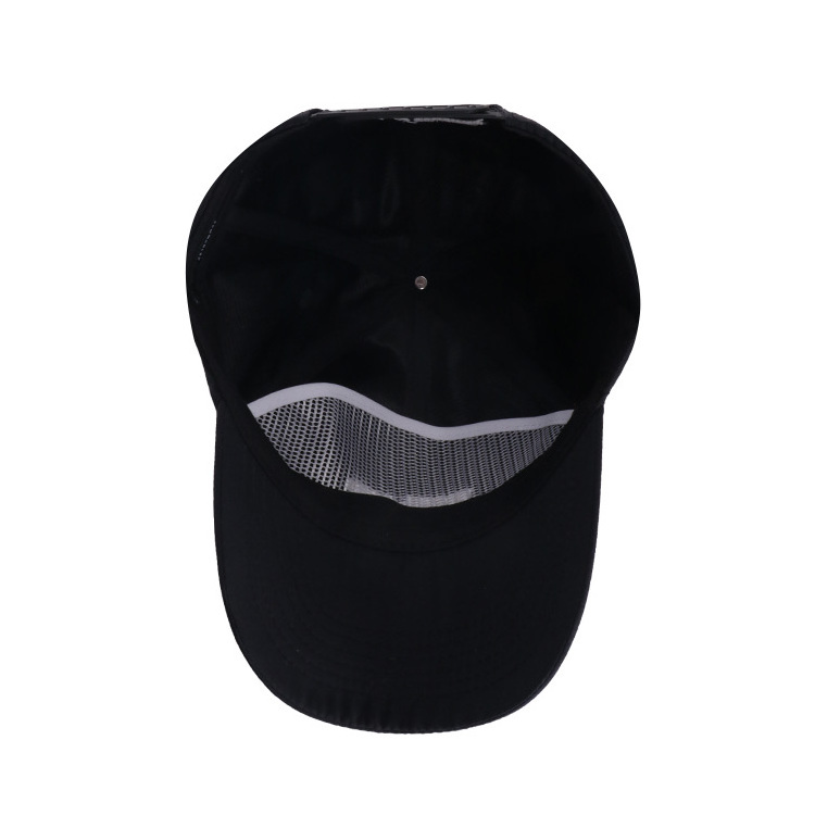 Custom High Quality Fashion Men Plastic Snap Black Polyester Baseball Caps