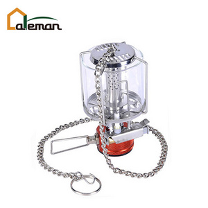 Portable Camping Gas Lantern, Hiking Outdoor Trekking Picnic Mini Compact Gas Light Lamp w/Hanging Chain Screw Gas Canister Type