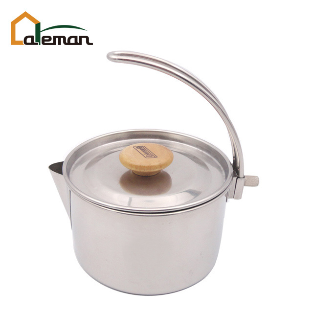 1100ml SUS304 Stainless Steel Outdoor Camping Water Kettle, Hiking Picnic Milk Kettle Campfire Compact Premium OEM Accepted