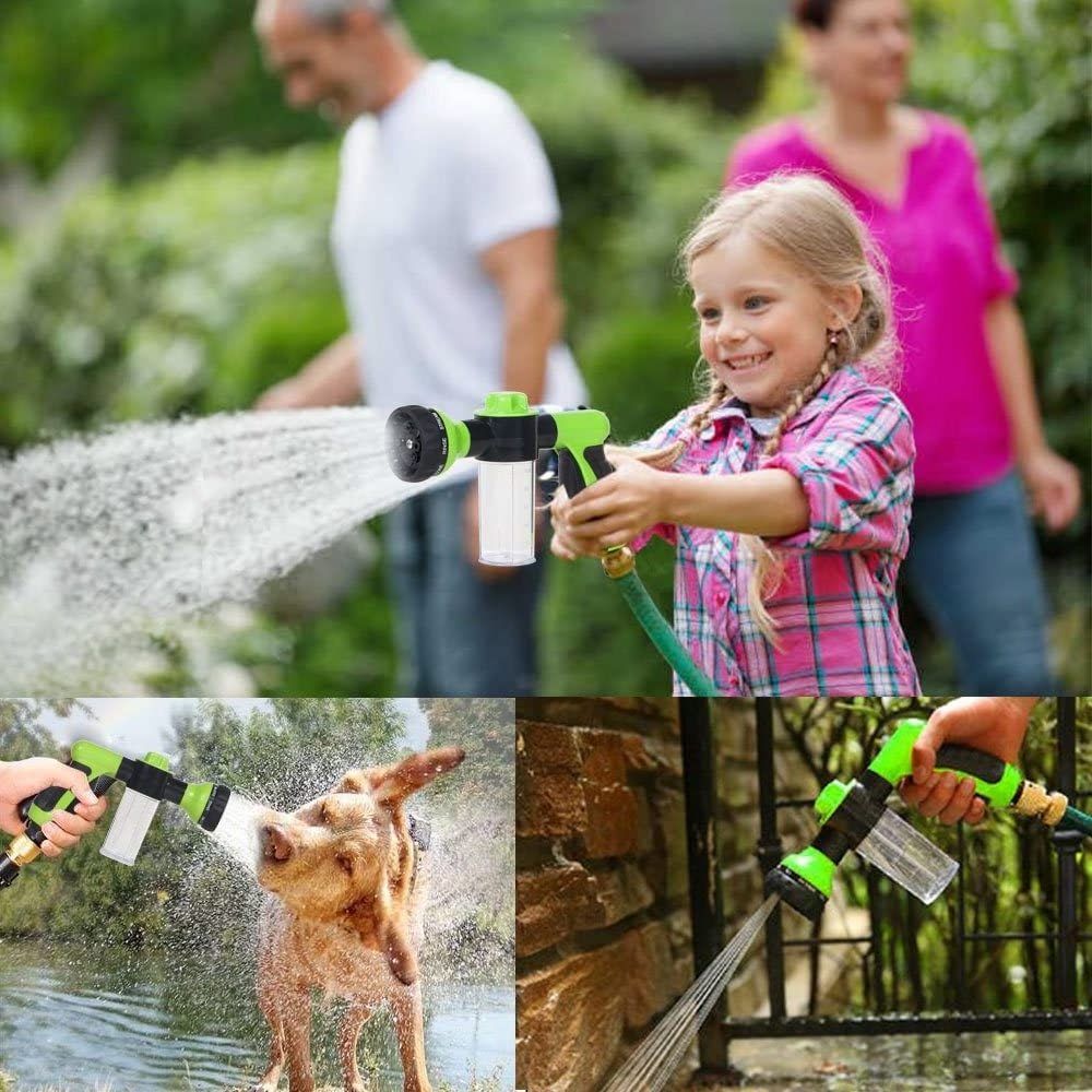 new arrival multifunctional yellow green blue orange pvc 8 in 1 high pressure foam garden water spray gun