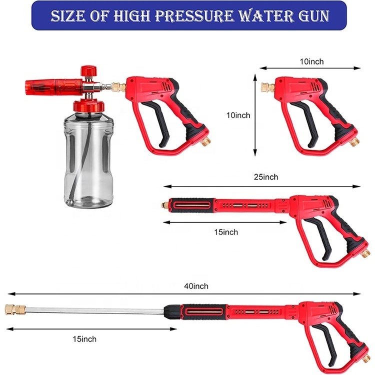 2024 new professional car cleaning product 4500 psi pressure car washer gun clear 1 liter foam canon with 1/4 quick connector