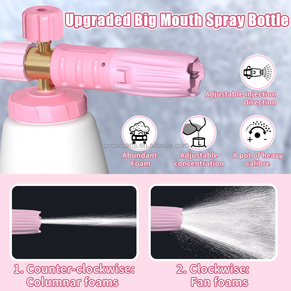 wholesale premium car detailing soap products hand pump water gun pressure snow foam sprayer with pink spray bottle