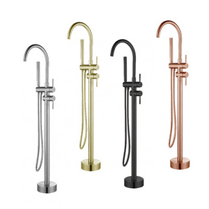 Bathroom bathtub faucet  Mixer Shower OEM Brass floor stand mounted bath tap with Australia watermark wels