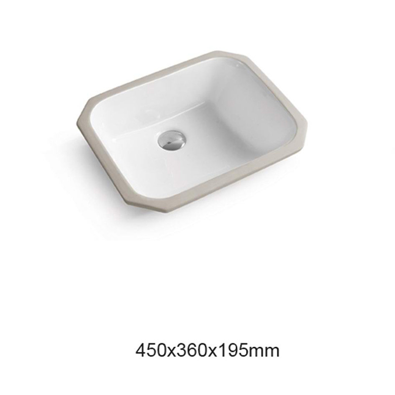 Ceramic sink, undercounter wash basin, square washing sink