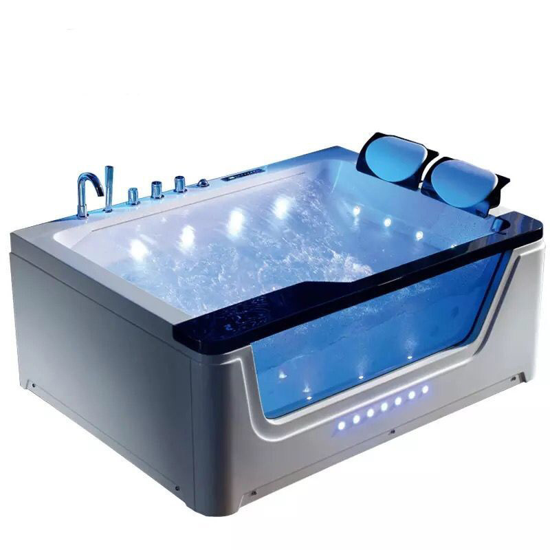 Whirlpool Massage Bath SPA Acrylic big Bathtub hotel LED jet Massage 2 person sided skirt bath outdoor hot tub